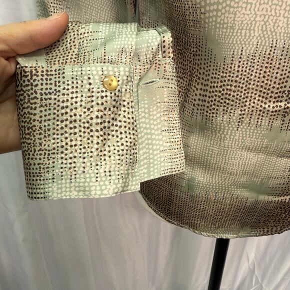 Kasper Petite 6P Blouse Abstract Dot Print Button-Up Shirt - Picture 10 of 10